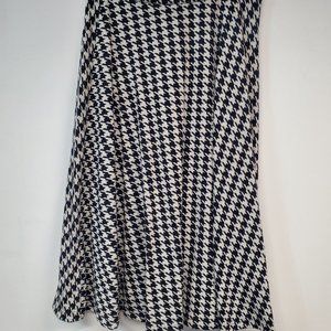 static midi knit hounstooth skirt